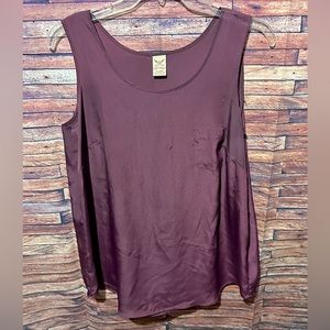 Satin Tank Top with Pocket